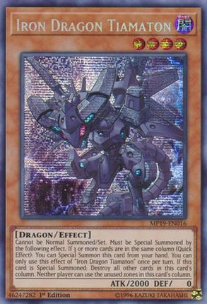 Iron Dragon Tiamaton (Prismatic Secret Rare) [MP19-EN016] 1st Edition