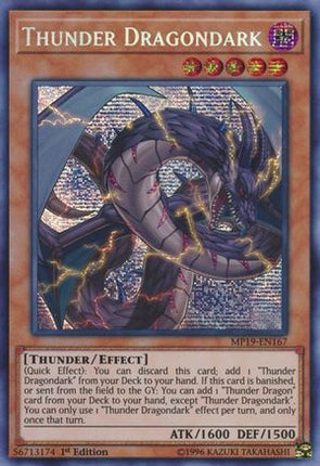 Thunder Dragondark (Prismatic Secret Rare) [MP19-EN167] 1st Edition