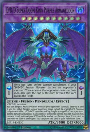 D/D/D Super Doom King Purple Armageddon (Super Rare) [MP19-EN230] 1st Edition