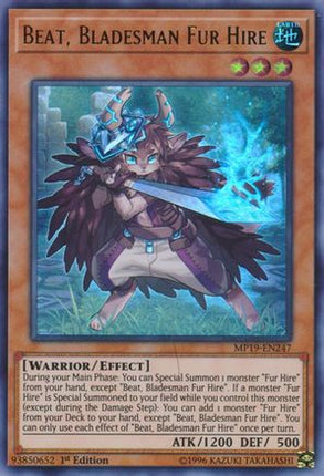 Beat, Bladesman Fur Hire (Ultra Rare) [MP19-EN247] 1st Edition