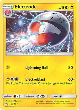 Electrode - 22/68 [Hidden Fates] Reverse Holofoil