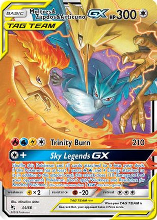 Moltres & Zapdos & Articuno GX - 44/68 [Hidden Fates] Holofoil