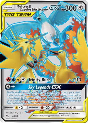 Moltres & Zapdos & Articuno GX (Full Art) - 66/68 [Hidden Fates] Holofoil