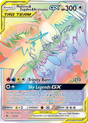 Moltres & Zapdos & Articuno GX (Secret) - 69/68 [Hidden Fates] Holofoil
