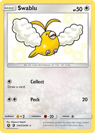 Swablu - SV42/SV94 [Hidden Fates: Shiny Vault] Holofoil