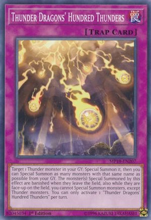 Thunder Dragons' Hundred Thunders (Common / Short Print) [MP19-EN207] 1st Edition