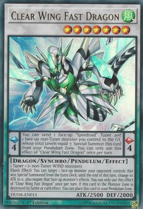 Clear Wing Fast Dragon (Ultra Rare) [DUDE-EN011] 1st Edition