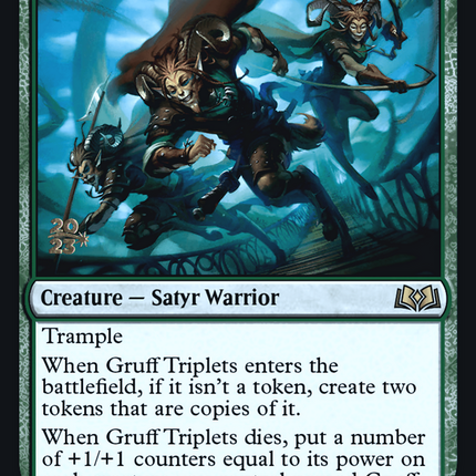 Gruff Triplets [Wilds of Eldraine Promos] Prerelease Foil