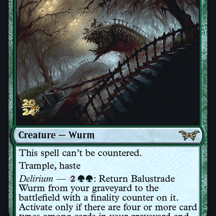 Balustrade Wurm [Duskmourn: House of Horror Promos] Prerelease Foil