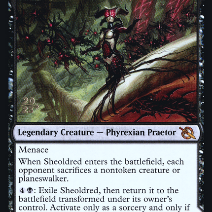 Sheoldred // The True Scriptures [March of the Machine Promos] Prerelease Foil