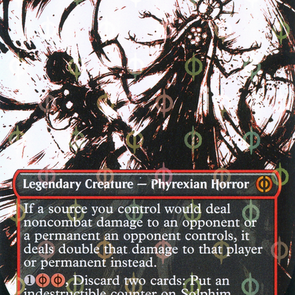 Solphim, Mayhem Dominus (Showcase) (Borderless) [Phyrexia: All Will Be One] Step-and-Compleat Foil