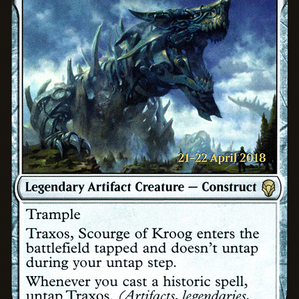 Traxos, Scourge of Kroog [Dominaria Promos] Prerelease Foil