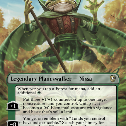 Nissa, Who Shakes the World (Borderless) [Bloomburrow Commander]