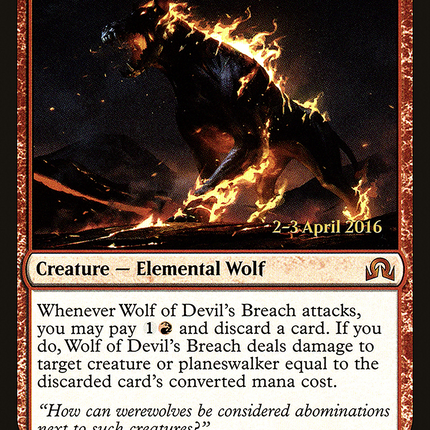 Wolf of Devil's Breach [Shadows over Innistrad Promos] Prerelease Foil