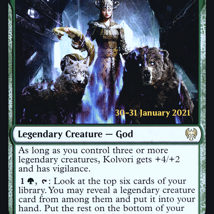 Kolvori, God of Kinship // The Ringhart Crest [Kaldheim Promos] Prerelease Foil