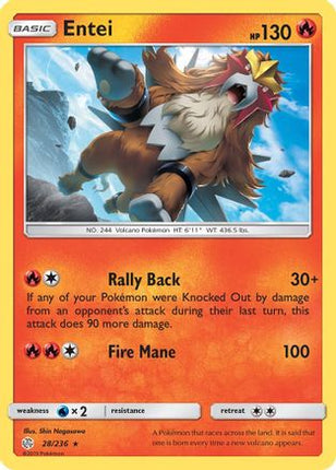 Entei - 28/236 [SM - Cosmic Eclipse] Reverse Holofoil