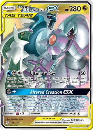 Arceus &amp; Dialga &amp; Palkia GX (156/236) (League Battle Deck Exclusive) [Sun &amp; Moon: Cosmic Eclipse]