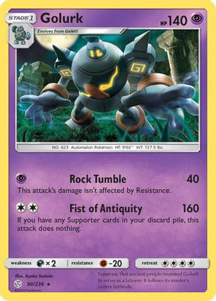 Golurk 090/236 - SM  Cosmic Eclipse Reverse Holofoil