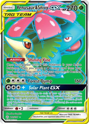 Venusaur & Snivy GX (Full Art) 210/236 - SM  Cosmic Eclipse Holofoil