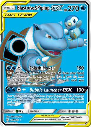 Blastoise & Piplup GX (Full Art) - 214/null [SM - Cosmic Eclipse] Holofoil