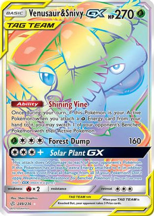 Venusaur & Snivy GX (Secret) - 249/null [SM - Cosmic Eclipse] Holofoil