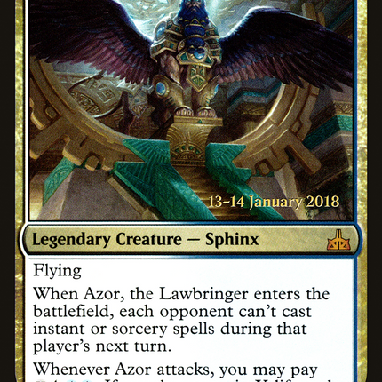 Azor, the Lawbringer [Rivals of Ixalan Promos] Prerelease Foil