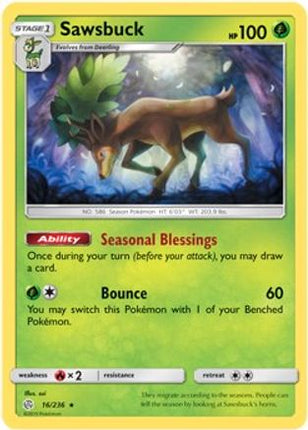 Sawsbuck - 16/236 (Prerelease Kit Exclusive) [Deck Exclusives]