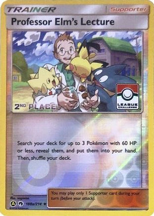 Professor Elm's Lecture - 188a/214 (League Challenge) [2nd Place] [League & Championship Cards] Reverse Holofoil