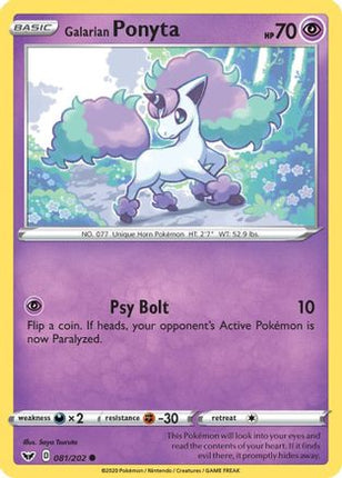 Galarian Ponyta - 81/202 [SWSH01: Sword & Shield Base Set]