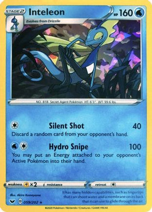 Inteleon - 059/202 (Cracked Ice Holo) [Deck Exclusives] Holofoil