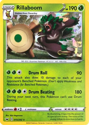 Rillaboom - 015/202 (Cracked Ice Holo) [Deck Exclusives] Holofoil