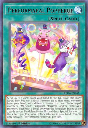 Performapal Popperup (Rare) [LED6-EN047] 1st Edition