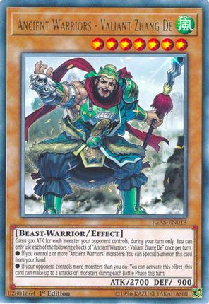 Ancient Warriors - Valiant Zhang De (Rare) [IGAS-EN013] 1st Edition