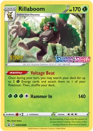 Rillaboom - SWSH006 (Prerelease) [Staff] - null/null [SWSH: Sword & Shield Promo Cards] Holofoil