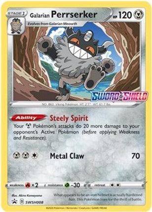 Galarian Perrserker - SWSH008 (Prerelease) - null/null [SWSH: Sword & Shield Promo Cards] Holofoil