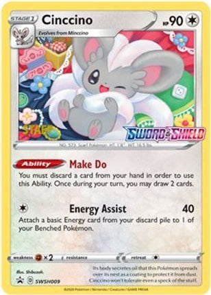 Cinccino - SWSH009 (Prerelease) [Staff] - null/null [SWSH: Sword & Shield Promo Cards] Holofoil