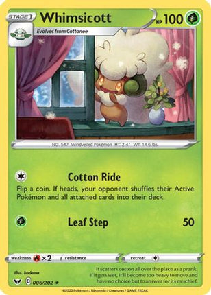 Whimsicott - 6/202 [SWSH01: Sword & Shield Base Set] Reverse Holofoil