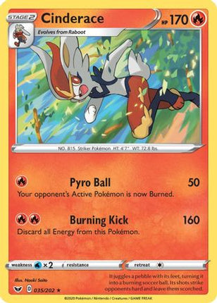 Cinderace (035) - 35/202 [SWSH01: Sword & Shield Base Set] Reverse Holofoil