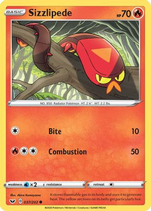 Sizzlipede (037) - 37/202 [SWSH01: Sword & Shield Base Set] Reverse Holofoil