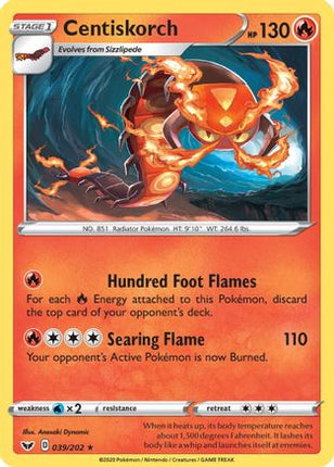 Centiskorch - 39/202 [SWSH01: Sword & Shield Base Set] Reverse Holofoil