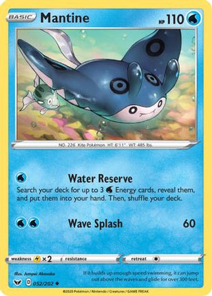 Mantine - 52/202 [SWSH01: Sword & Shield Base Set] Reverse Holofoil