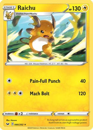 Raichu - 66/202 [SWSH01: Sword & Shield Base Set] Reverse Holofoil