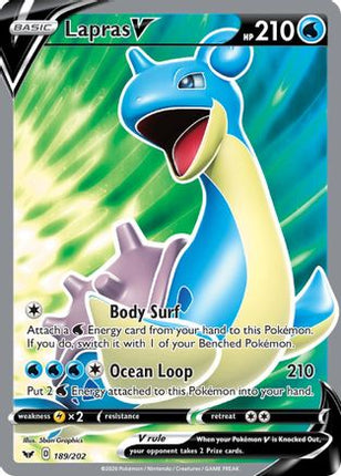 Lapras V (Full Art) - 189/202 [SWSH01: Sword & Shield Base Set] Holofoil