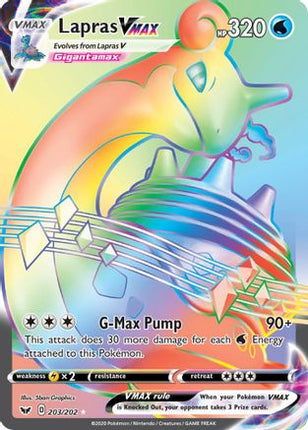Lapras VMAX (Secret) - 203/202 [SWSH01: Sword & Shield Base Set] Holofoil