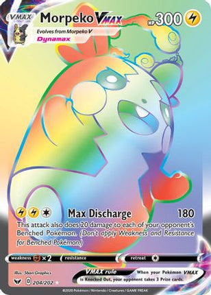 Morpeko VMAX (Secret) - 204/202 [SWSH01: Sword & Shield Base Set] Holofoil