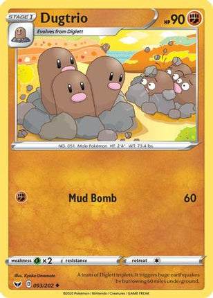 Dugtrio - 93/202 [SWSH01: Sword & Shield Base Set] Reverse Holofoil