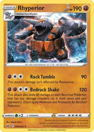 Rhyperior - 99/202 [SWSH01: Sword & Shield Base Set] Reverse Holofoil