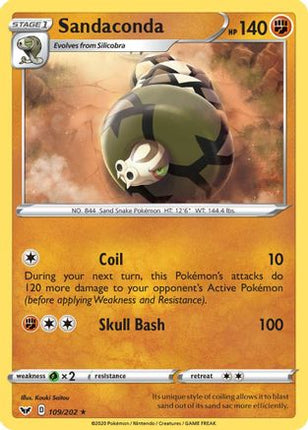 Sandaconda (109) - 109/202 [SWSH01: Sword & Shield Base Set] Reverse Holofoil