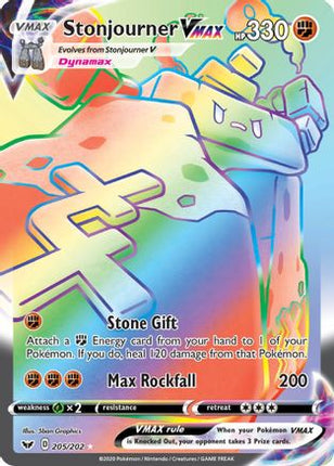 Stonjourner VMAX (Secret) - 205/202 [SWSH01: Sword & Shield Base Set] Holofoil