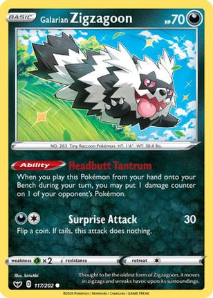 Galarian Zigzagoon - 117/202 [SWSH01: Sword & Shield Base Set] Reverse Holofoil